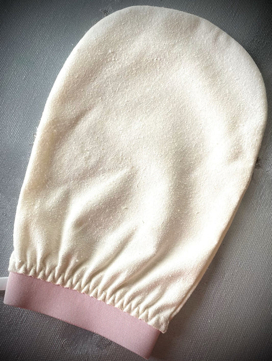 Polierhandschuh aus Rohseide für Gesicht und Körper